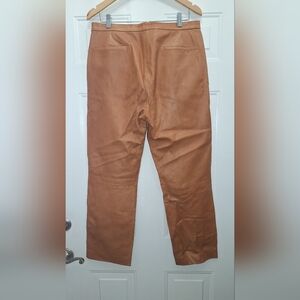 DKNY Camel Leather Trousers